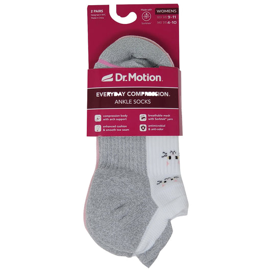 Close-up of breathable mesh and cushioned heel on Dr. Motion ankle compression socks