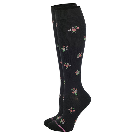 Knee High Compression Socks | Flowers | Women's (1 Pair)