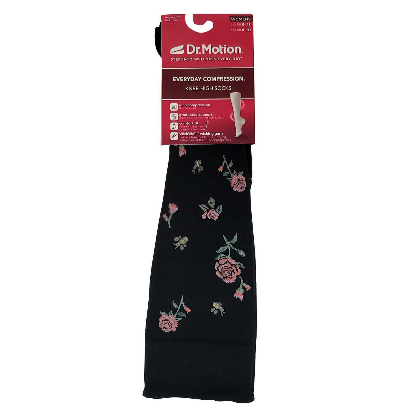 Knee High Compression Socks |Floral & Bees| Women's (1 Pair)