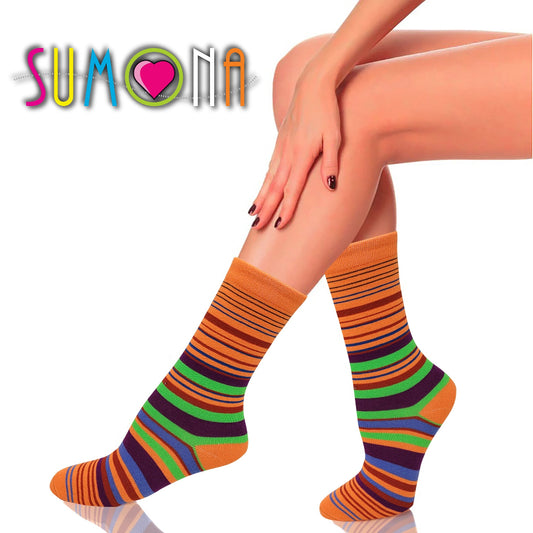 “Colorful stripe pattern women’s crew socks – assorted novelty designs”
“Women’s striped novelty socks – multi-color crew style 6 pack”