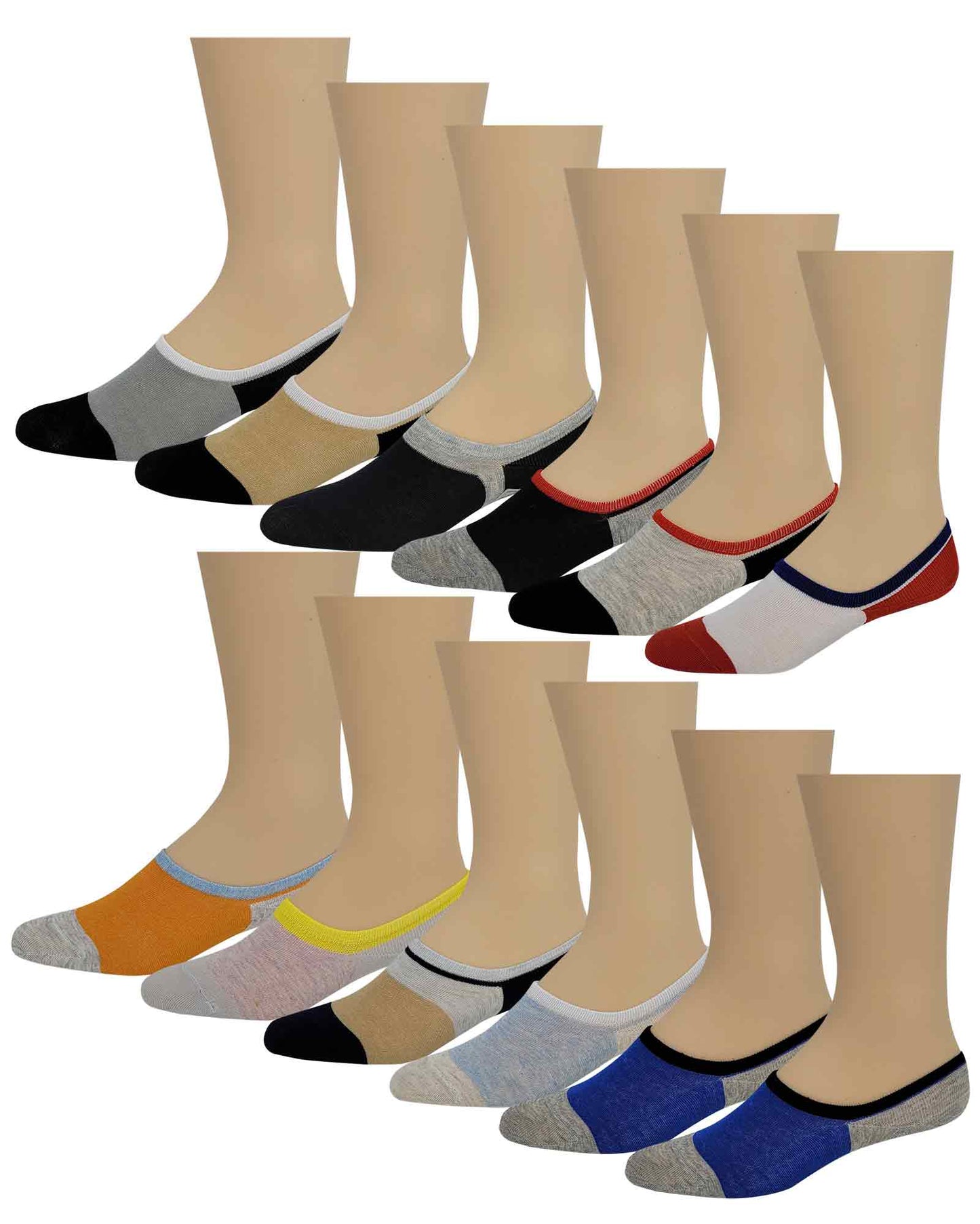 Low Cut Non-Slip No Show Socks | Casual Cotton Blend | Men's