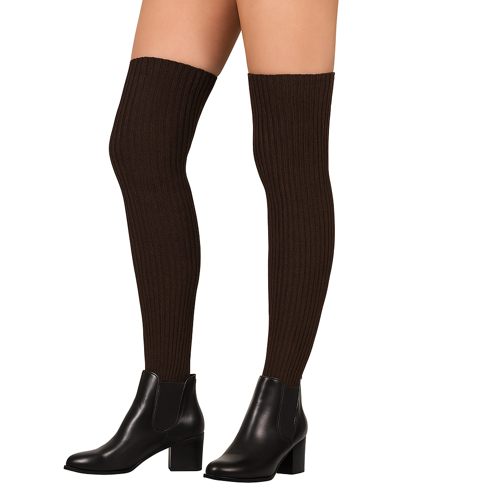 Wool blend over-the-knee socks for women – cozy thigh high winter style