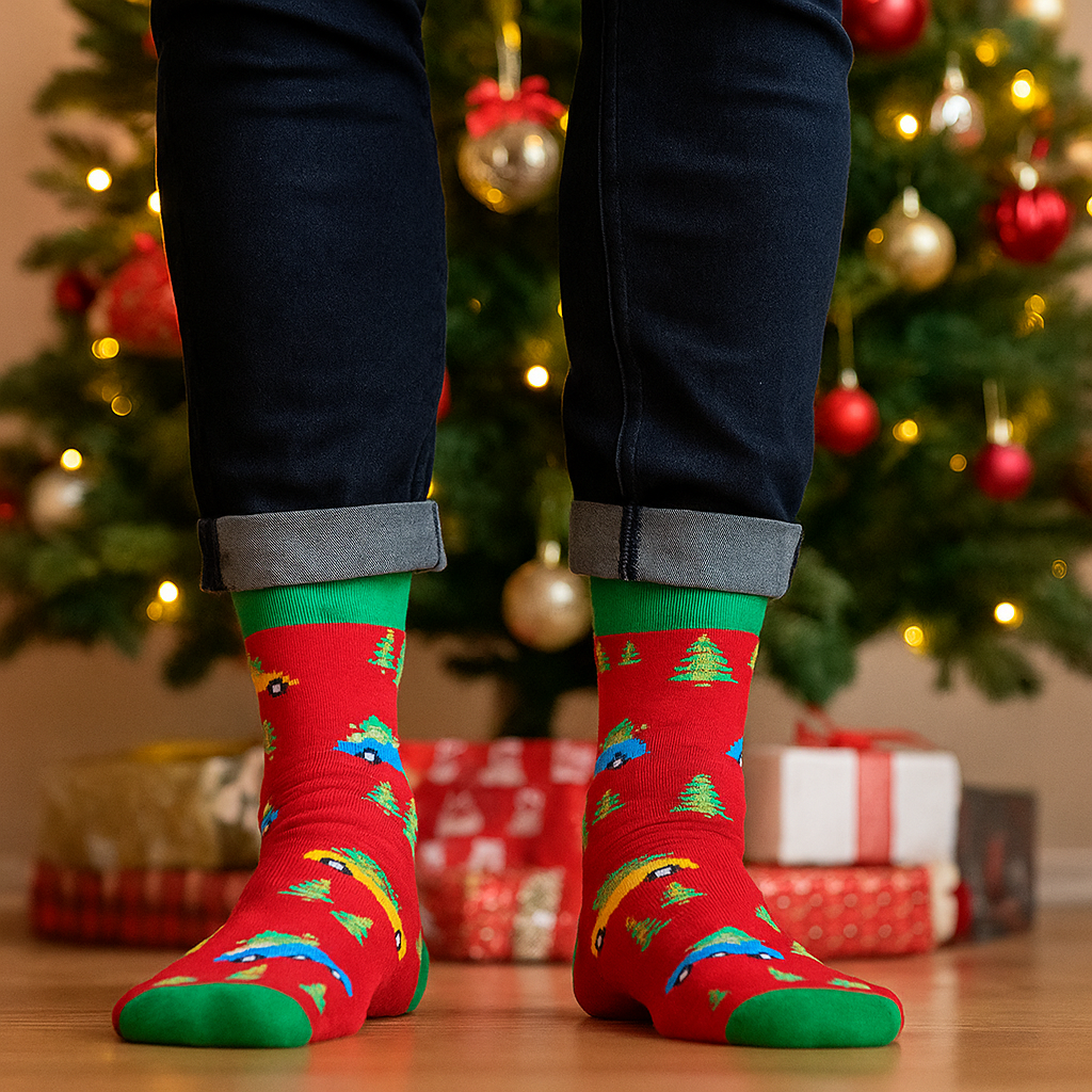 Colorful Christmas socks for men – stylish dress socks gift idea