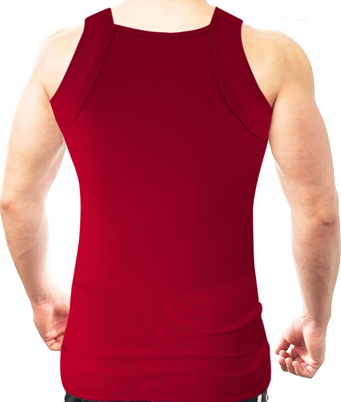 Square Cut G-unit Tank Top| Muscle Rib Basic Color A-Shirts | Men's