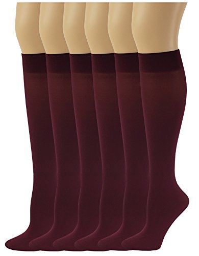Knee High Trouser Socks | Different Touch Women's Opaque (6 Pairs)