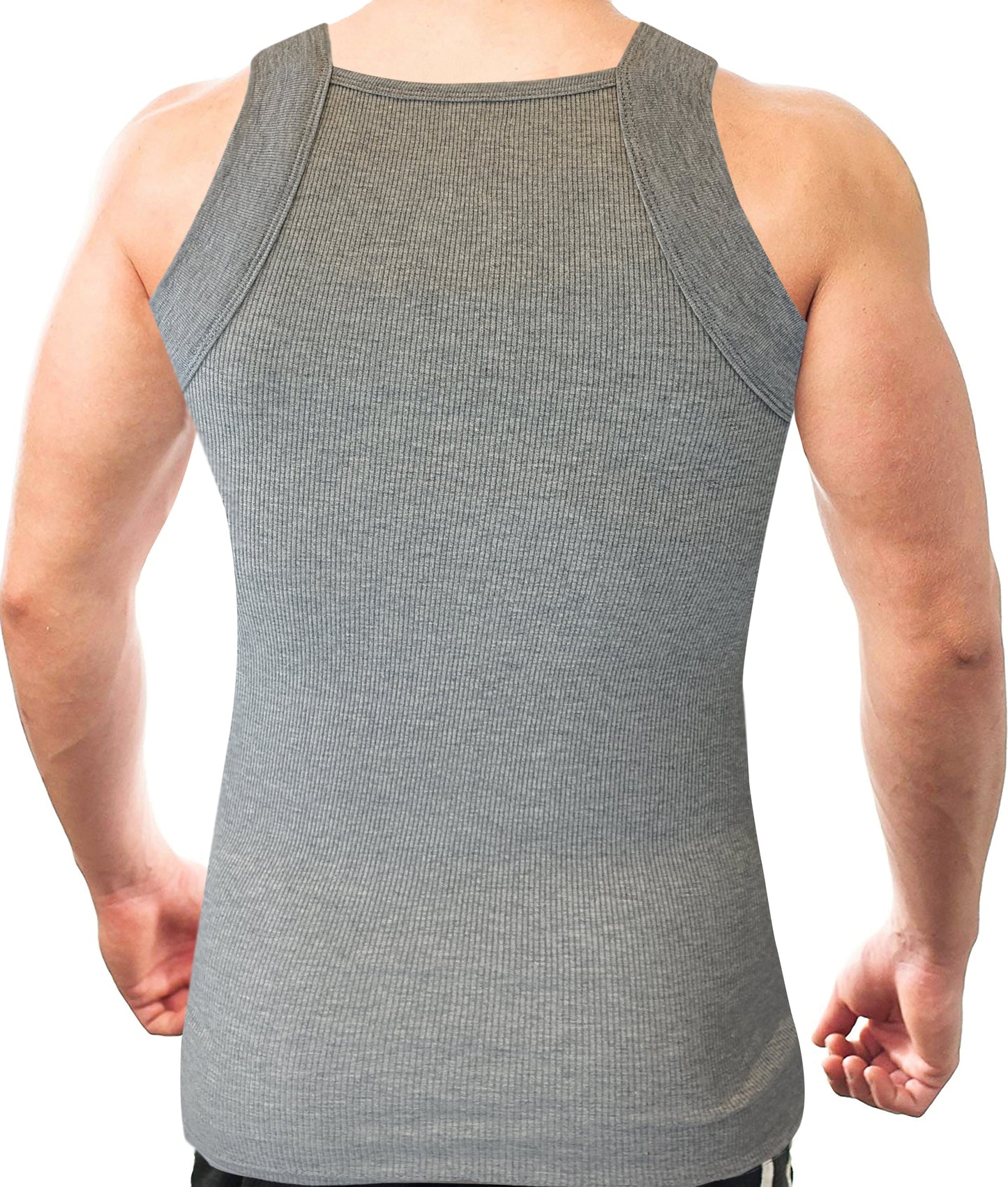 Square Cut G-unit Tank Top| Muscle Rib Basic Color A-Shirts | Men's