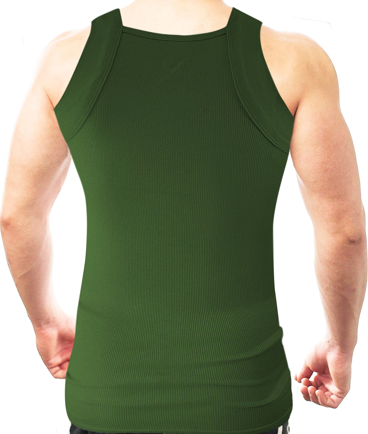 Square Cut G-unit Tank Top| Muscle Rib Basic Color A-Shirts | Men's