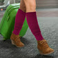 Women’s thigh high wool boot socks – winter cable knit over-the-knee style”