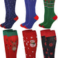 Compression Knee High Socks | Christmas Design | Women (6 Pairs)