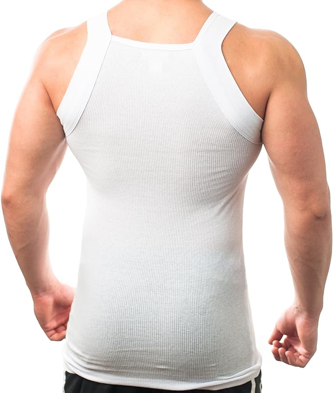 Square Cut G-unit Tank Top| Muscle Rib Basic Color A-Shirts | Men's