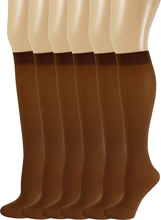 Knee High Trouser Socks | Different Touch Women's Queen Opaque (6 Pairs)
