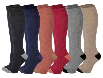Sumona women’s wool blend cable knit knee-high socks for cold weather comfort
