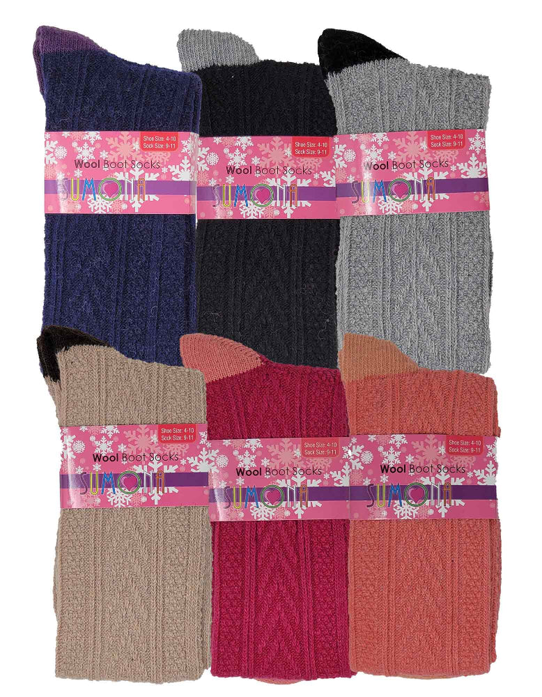Cozy winter knee-high boot socks – soft breathable wool blend for women
