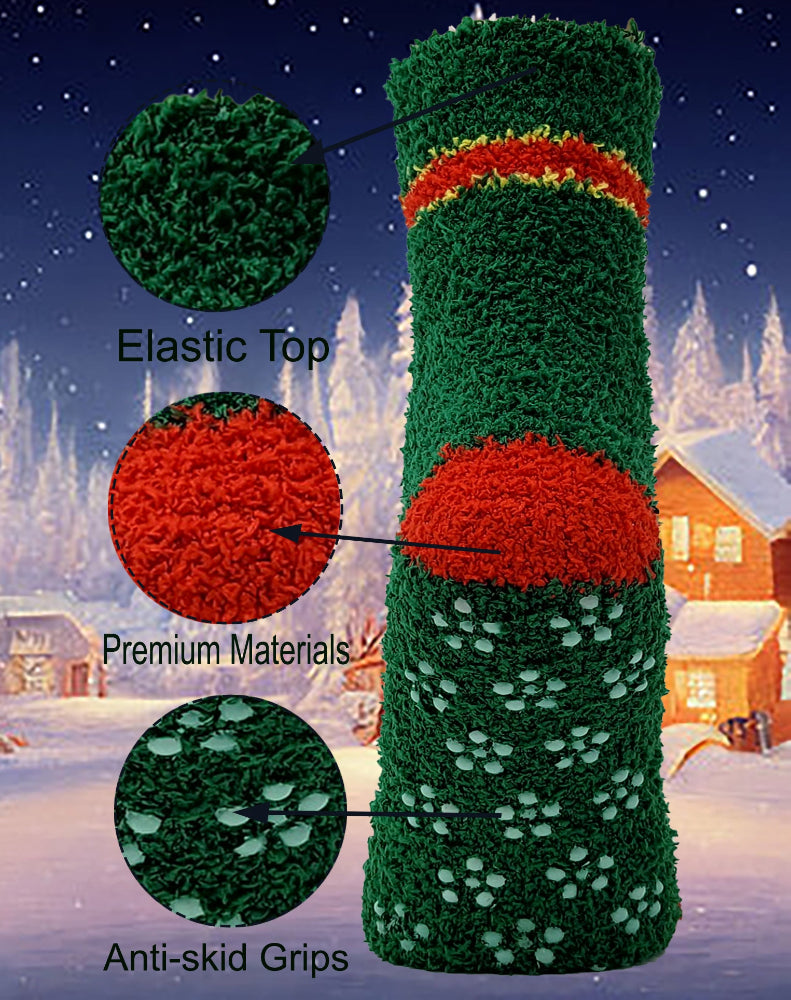 Festive holiday fuzzy socks – perfect Christmas gift for family or friends