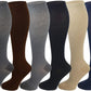 Compression Knee High Socks | Cotton Graduated solid color | Women (6 Pairs)