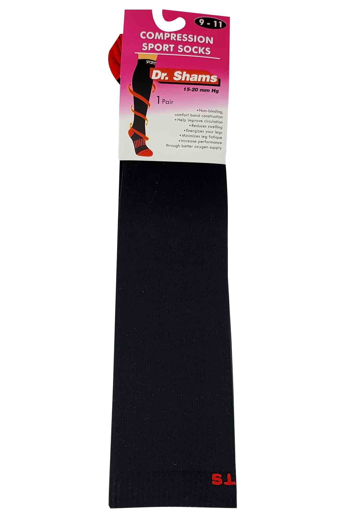 Knee-High Compression Socks | Solid Colors Nylon Sports | Unisex (1 Pair)
