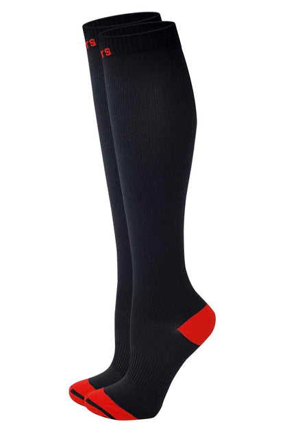 Knee-High Compression Socks | Solid Colors Nylon Sports | Unisex (1 Pair)