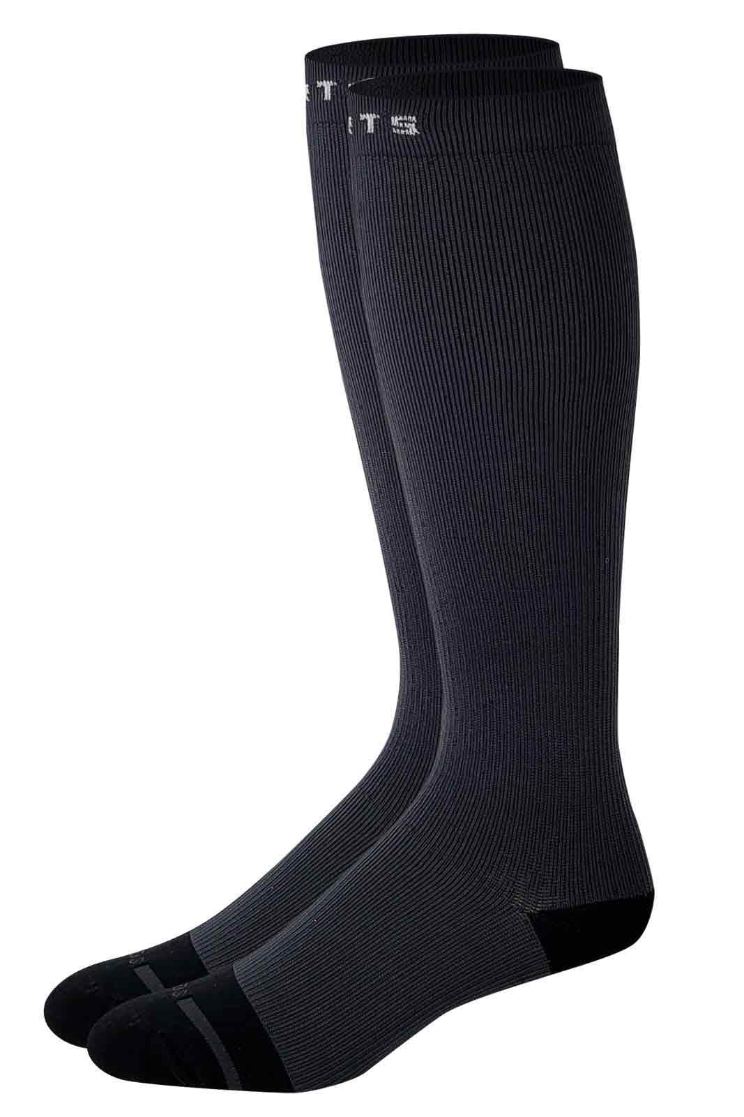 Knee-High Compression Socks | Solid Colors Nylon Sports | Unisex (1 Pair)