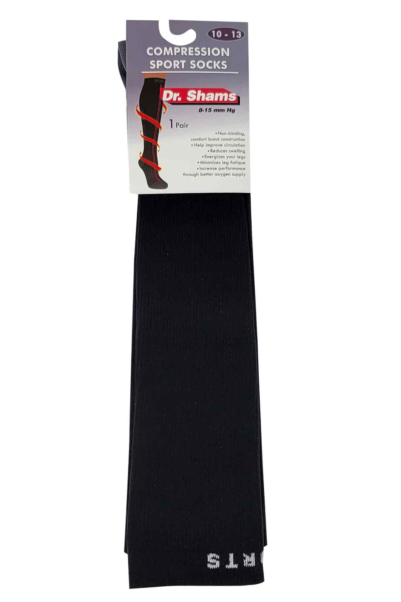 Knee-High Compression Socks | Solid Colors Nylon Sports | Unisex (1 Pair)