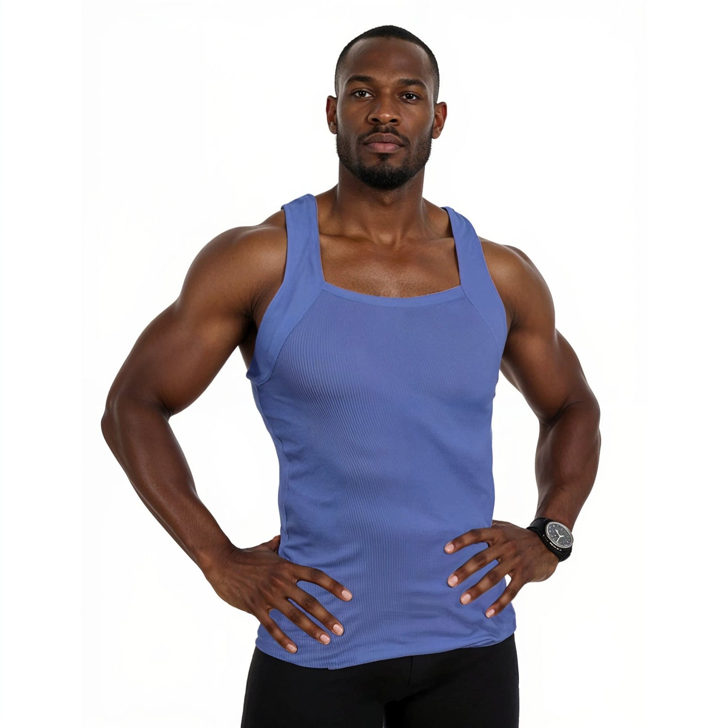 Square Cut G-unit Tank Top| Muscle Rib Basic Color A-Shirts | Men's