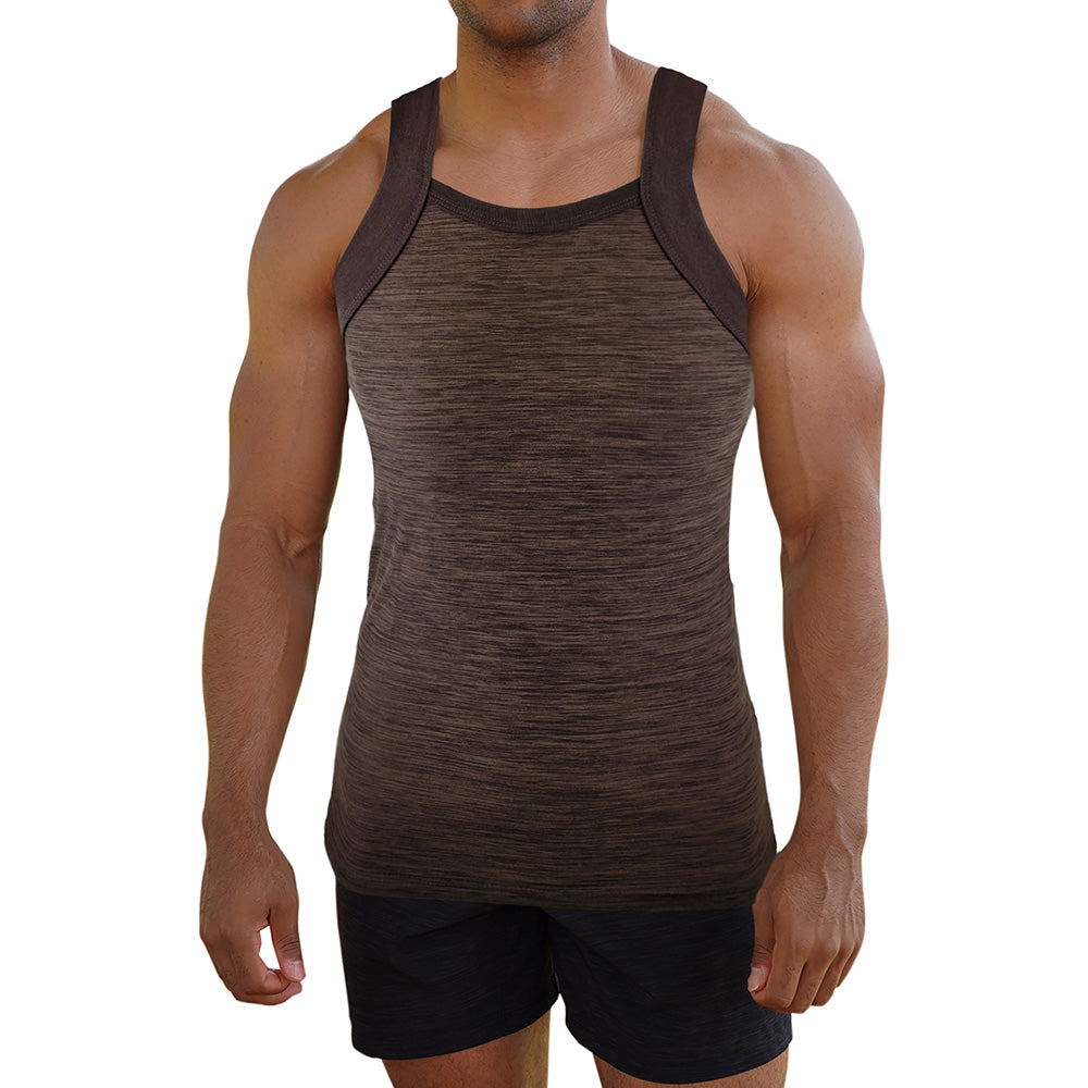 Brown Square Cut G-unit Style Tank Top