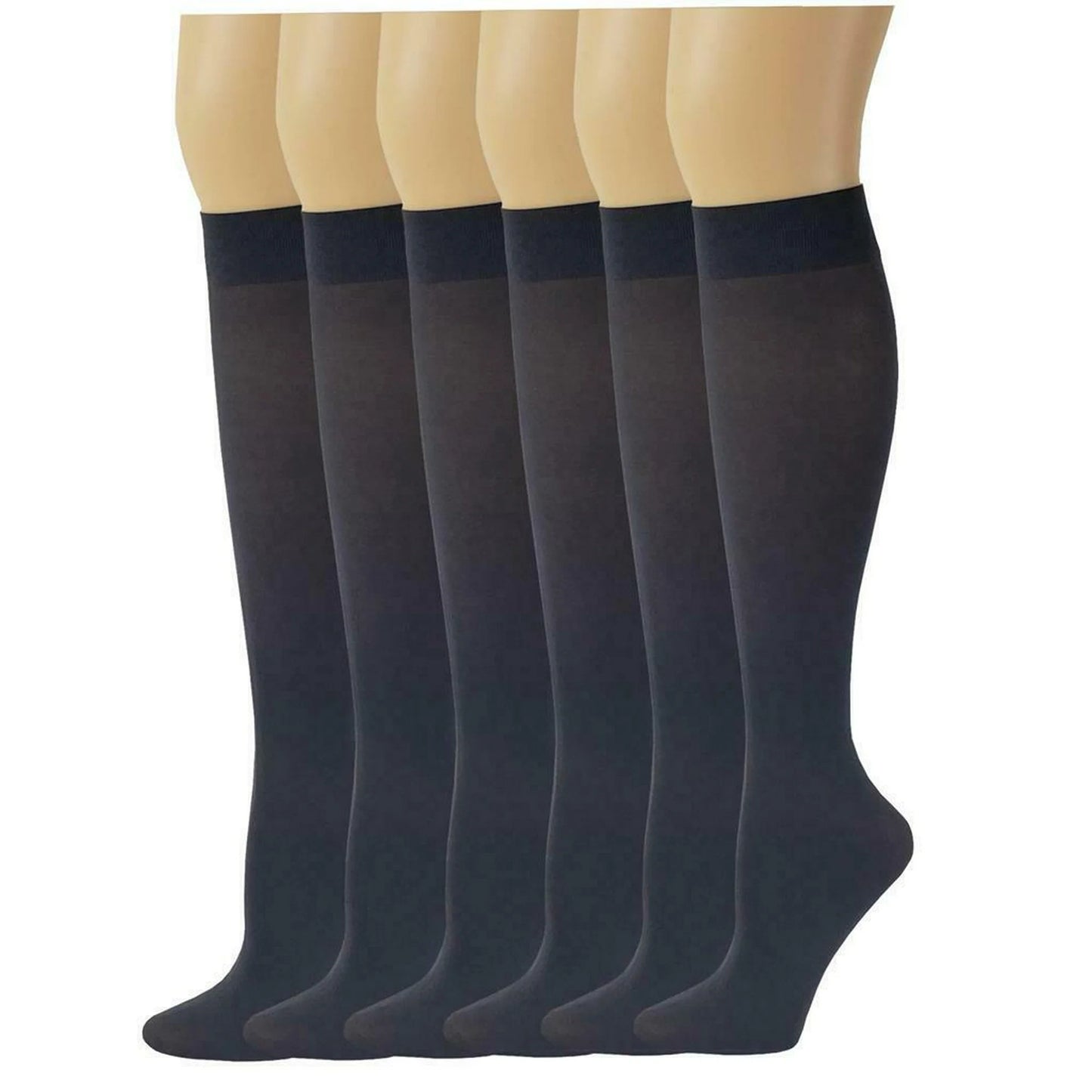 Knee High Trouser Socks | Different Touch Women's Queen Opaque (6 Pairs)