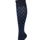 Knee High Compression Socks | Zip Lines Design | Women's (1 Pair)