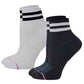 Quarter Compression Socks | Dr Motion Half-Cushion | Varsity Strype (2 Pack)