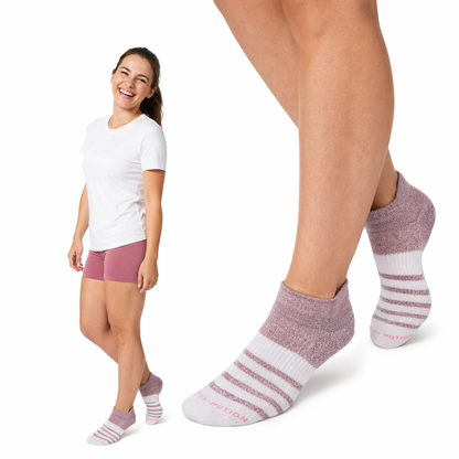 Ankle Compression Socks | Dr Motion Socks | Contrast Stripes (2 Pack)