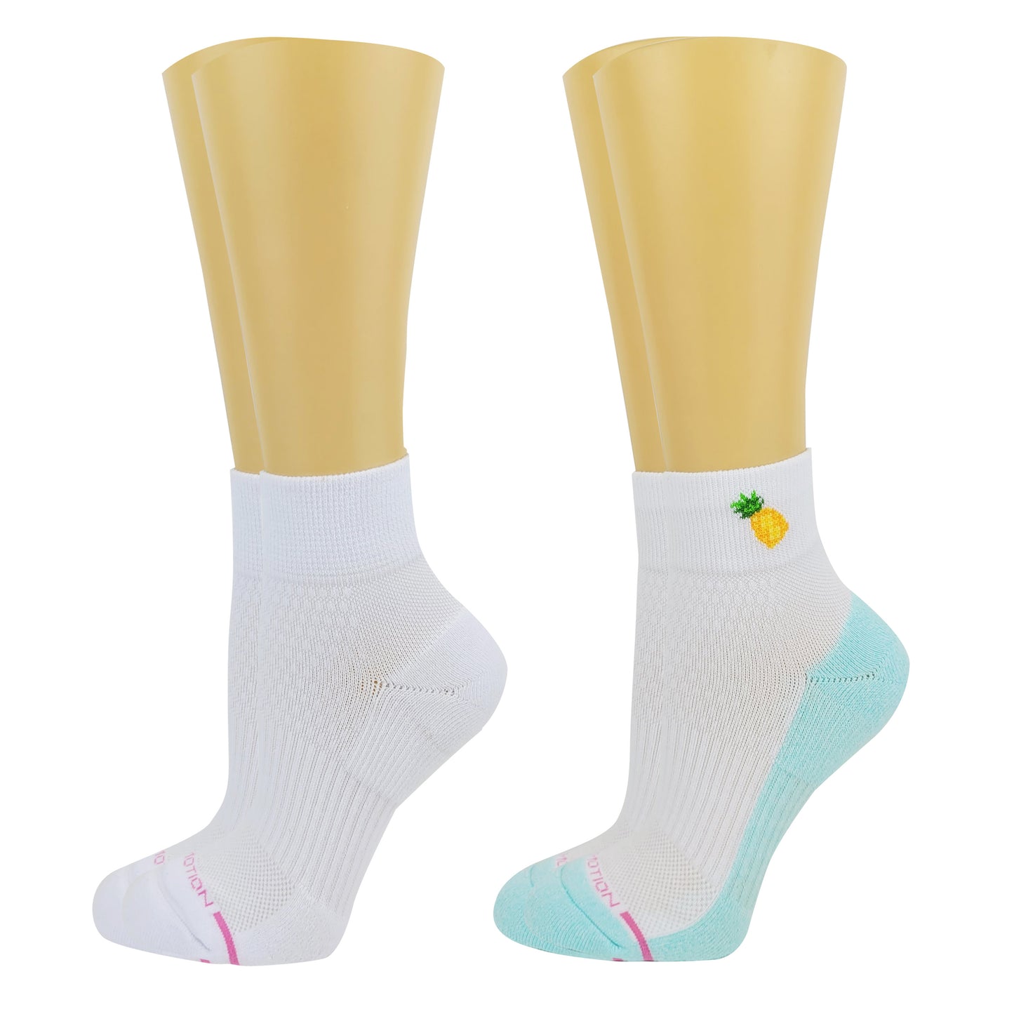 Quarter Compression Socks | Dr Motion Enhanced Cushion| Pineapple (2 Pack)