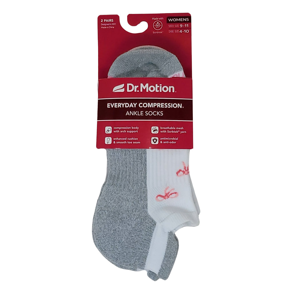 Dr. Motion compression ankle socks for athletes and travel – 2 pair set