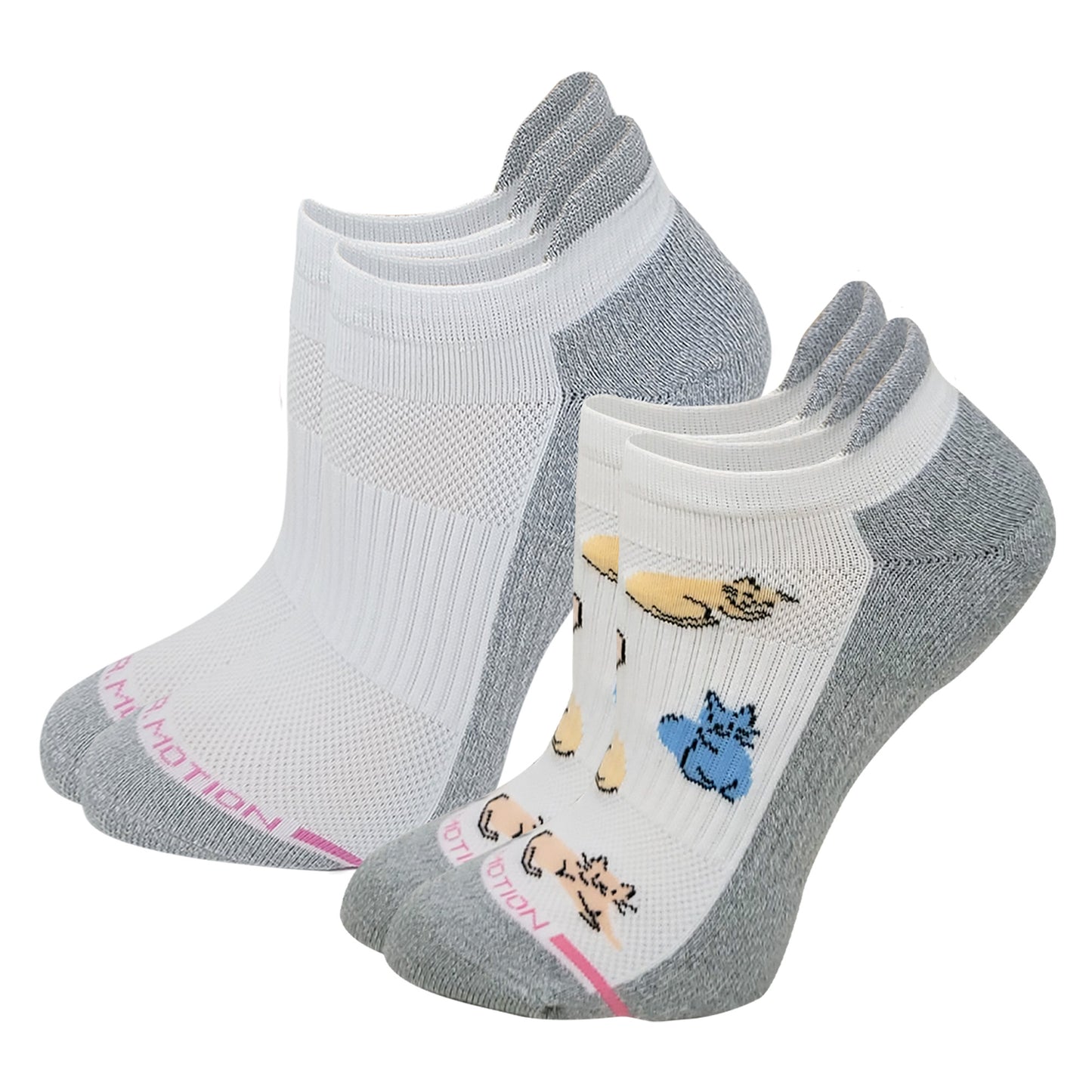 Ankle Compression Socks for women |Cats| Dr. Motion (2 Pack)