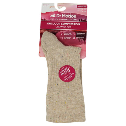 Dr. Motion Women's Outdoor Compression Crew Socks Nep Yarn