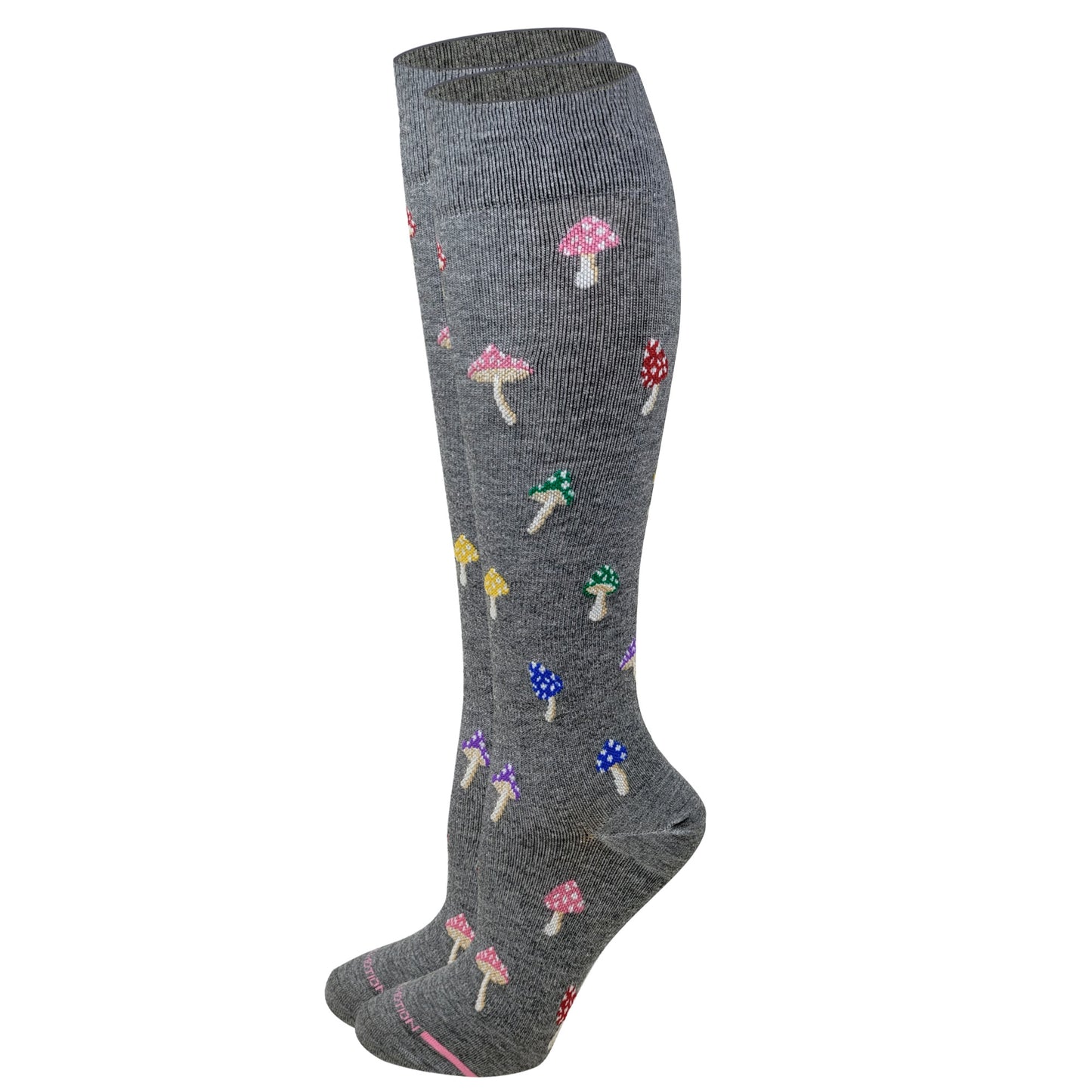 Knee High Compression Socks |Colorful Mushrooms| Women's (1 Pair)