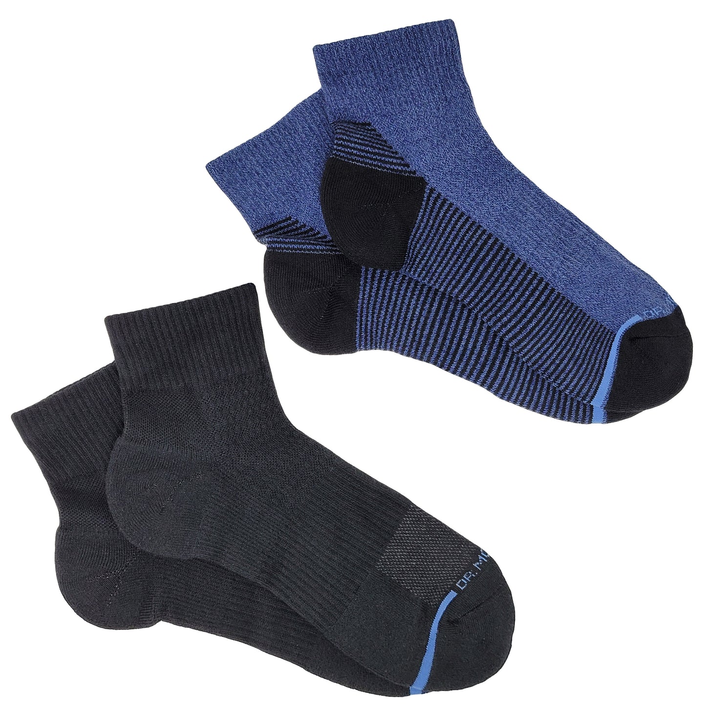 Quarter Compression Socks | Dr Motion Half-Cushion | Stripes (2 Pack)