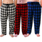 Men’s Big and Tall fleece pajama lounge pants 3 pack – soft microfleece by Different Touch
