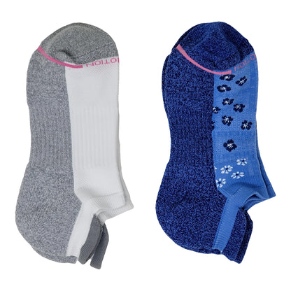 Everyday Compression Ankle Socks | Dr Motion Socks | Women's | Blue Flowers (2 Pack)