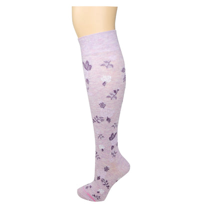 Heather Lilac Floral Knee-High Socks | Everyday Compression Knee-High Socks For Women