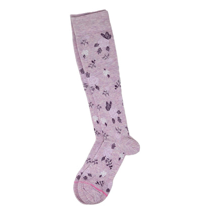 Heather Lilac Floral Knee-High Socks | Everyday Compression Knee-High Socks For Women