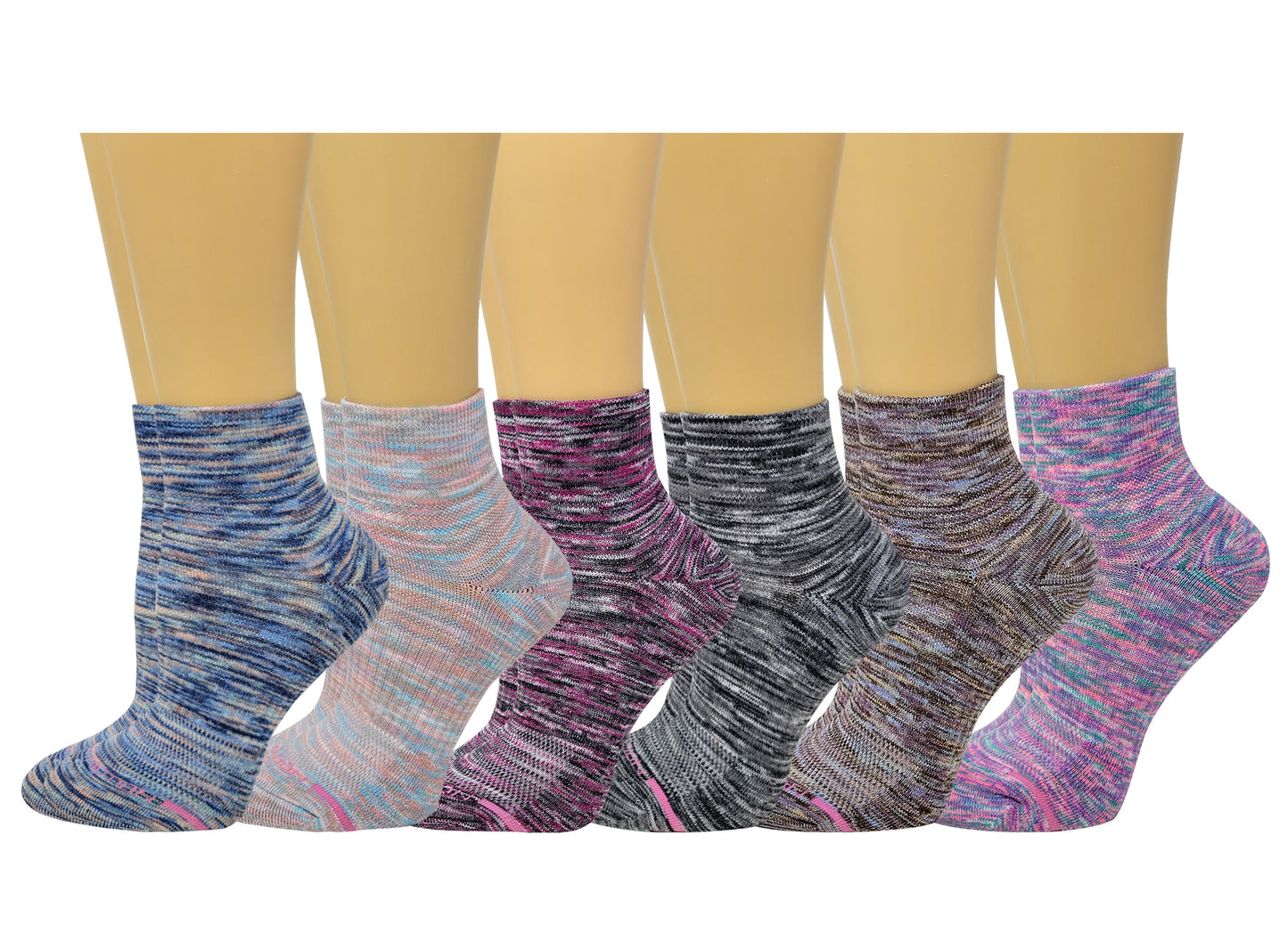 Quarter Compression Socks | Dr Motion | Assorted Half-Cushion ( 6 Pack )