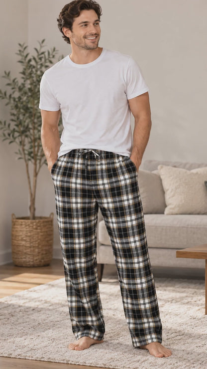 Men's Cotton Lounge Pajama Pants in S-6XL Sizes - Explore the Big and Tall Collection | Three-Pack  Different Touch