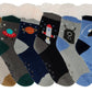Sherpa Slippers Socks with Gripper | Space Rockets Non-Skid Fleece Lined | Kids (6 Pairs)