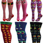 Thigh High Over the Knee Socks | Christmas Assorted Design | Women (6 Pairs)