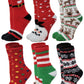Non-skid home cozy socks with Christmas print – unisex 6 pair set by Different Touch