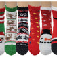 Warm festive slipper socks – red and Different Touch non-skid fuzzy socks – perfect for winter comfort and gifting