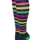 Compression Knee High Socks | Colorful Stripes Design | Women (1 Pair)