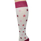 Compression Knee High Socks | Mini Stars Design | Womens (1 Pair)