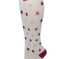 Compression Knee High Socks | Mini Stars Design | Womens (1 Pair)
