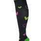 Compression Knee High Socks | Hearts Design | Womens (1 Pair)