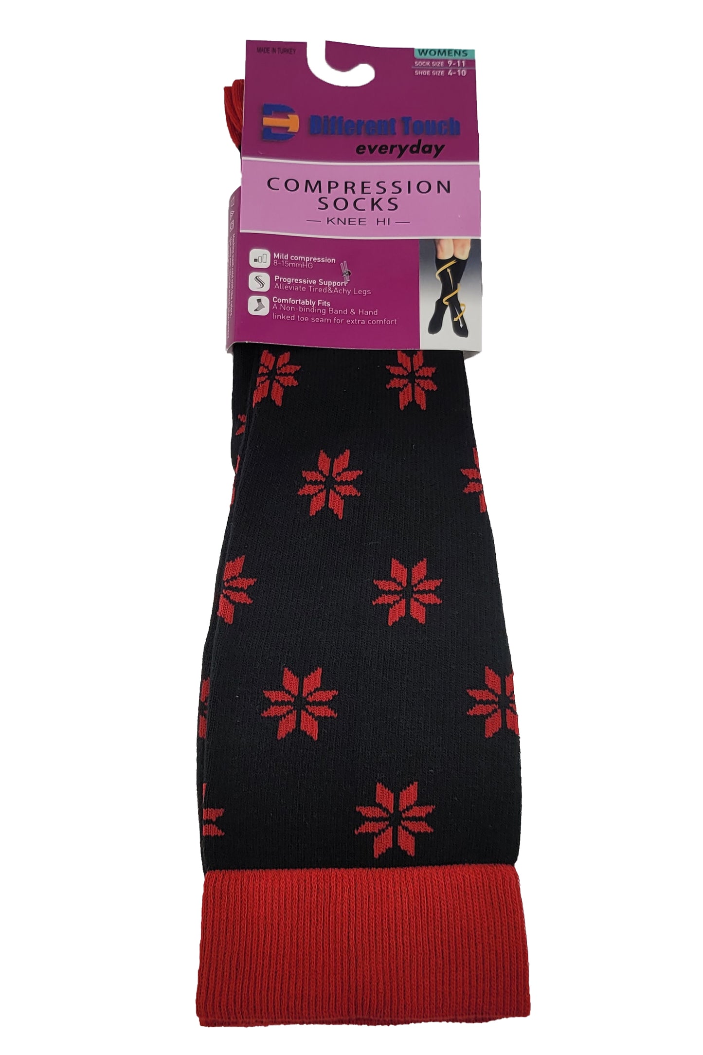 Women’s Christmas Compression Knee High Socks | 8–15 mmHg | Festive Designs (1 Pair)
